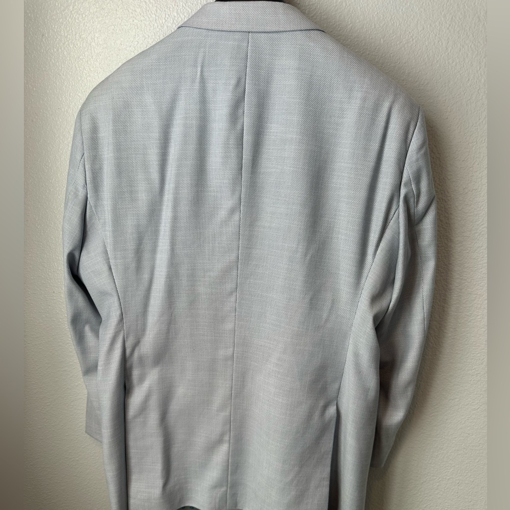 Alan Flusser XL Light Blue Blazer Textured Sport Coat Patchwork Lining - Picture 4 of 6